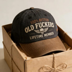 Old Fuckers Club Distressed Baseball Cap – Embroidered 100% Bitter Lifetime Member Vintage Hat